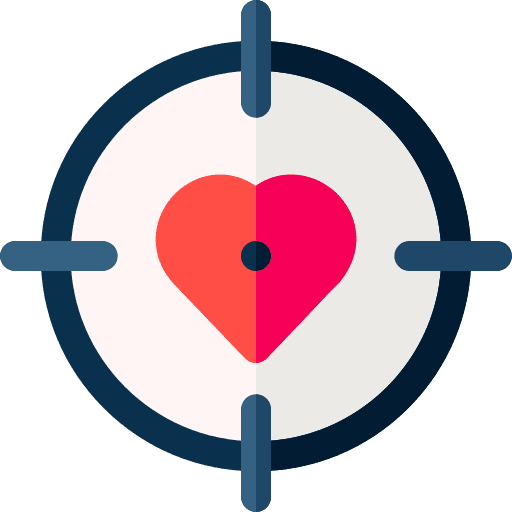 Love heart objective love and romance icon
