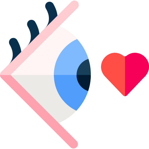 Love reaction vision fall in love icon