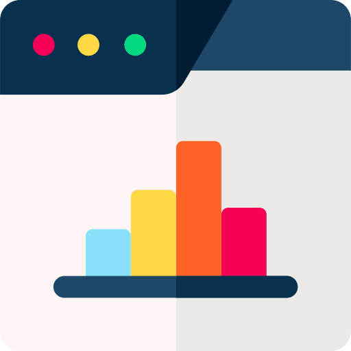 Statistics business and finance analysis website icon
