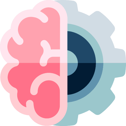 Brain brainstorm cogwheel mind icon