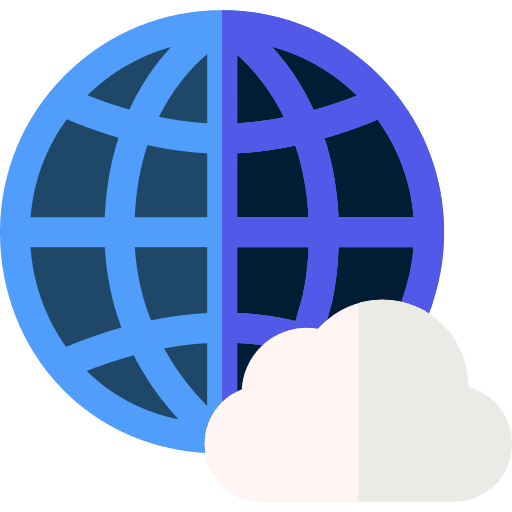 Cloud ui earth grid seo and web icon