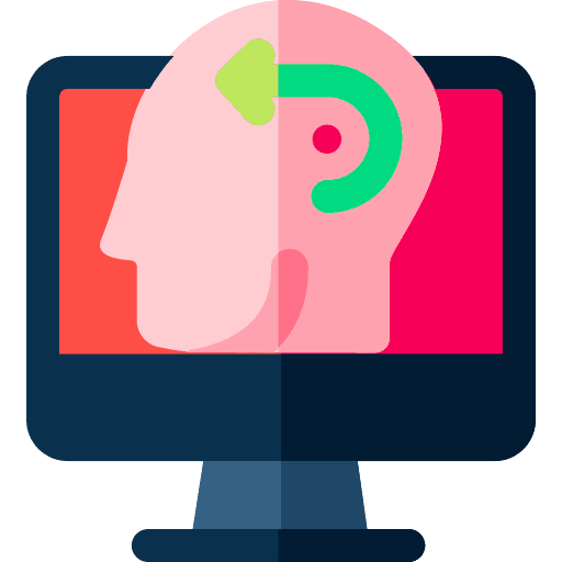 Memory arrow brain head icon