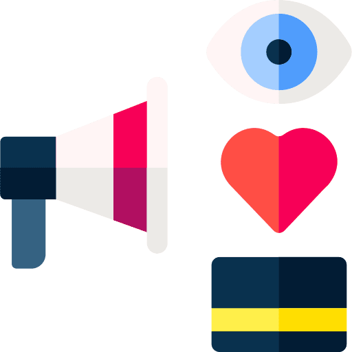Shopping marketing heart megaphone icon
