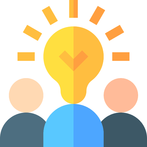 Creative team strategy think creativity icon