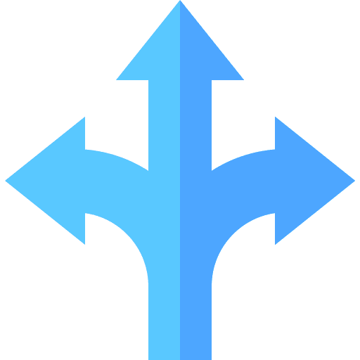 Direction orientation decision making decision icon