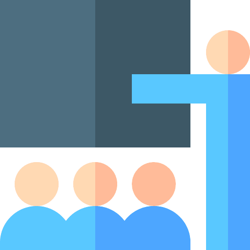 Training lecture business and finance user icon Training lecture business and finance user icon