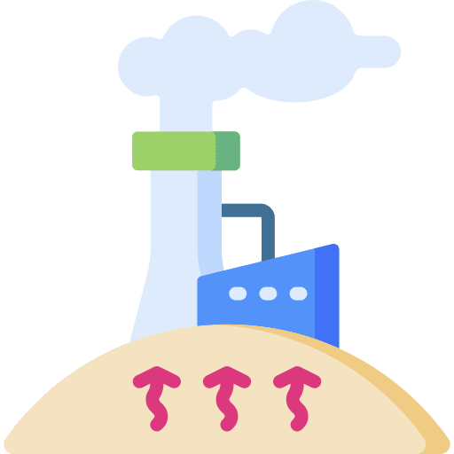 Geothermal energy ecology and environment factory industry icon