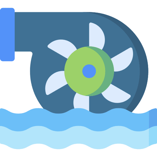 Hydro power turbine electronics power icon