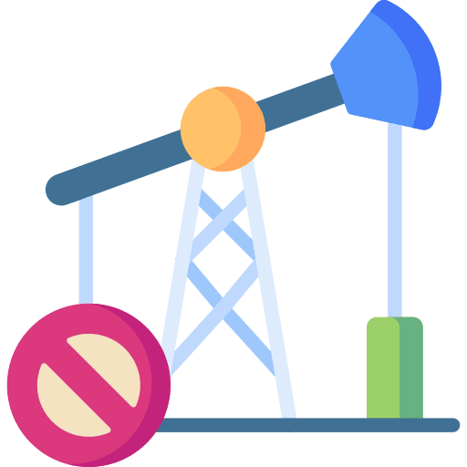 No fossil fuels industry pump petroleum icon No fossil fuels industry pump petroleum icon
