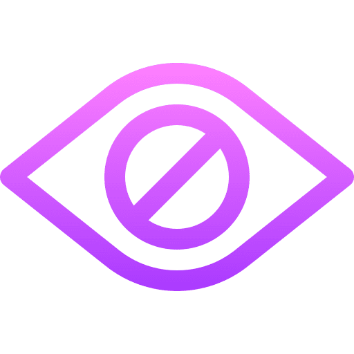 Hide slash visibility not visible icon