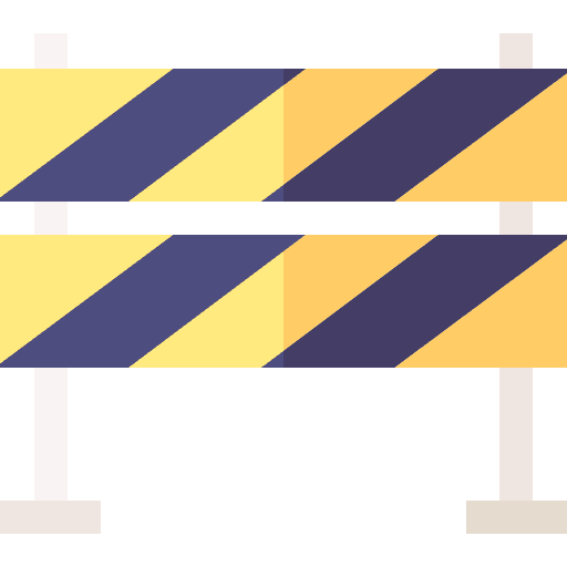 Barrier signaling danger barrier icon