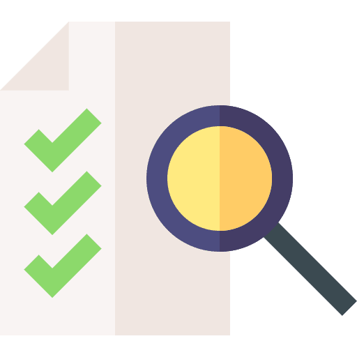 Inspection investigation research files and folders icon