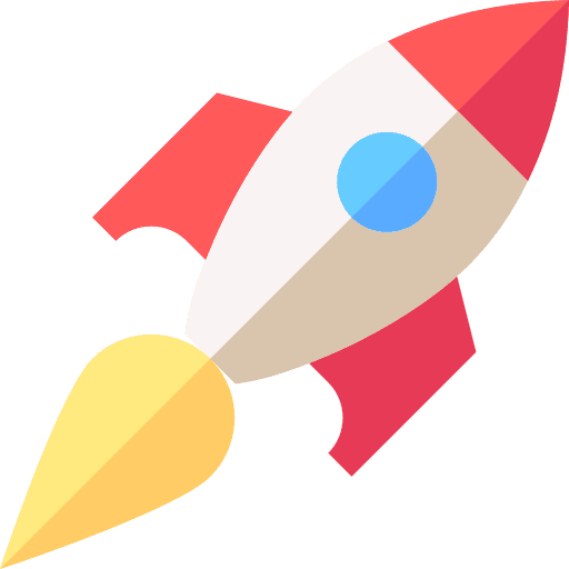 Project launch transportation rocket innovation icon