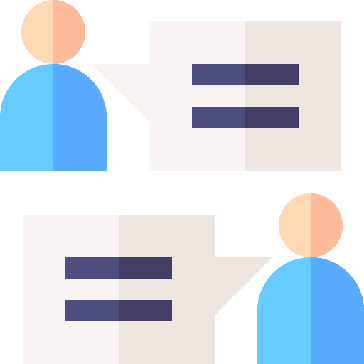 Discuss consulting people brainstorm icon