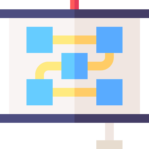 Presentation planning strategy project training icon