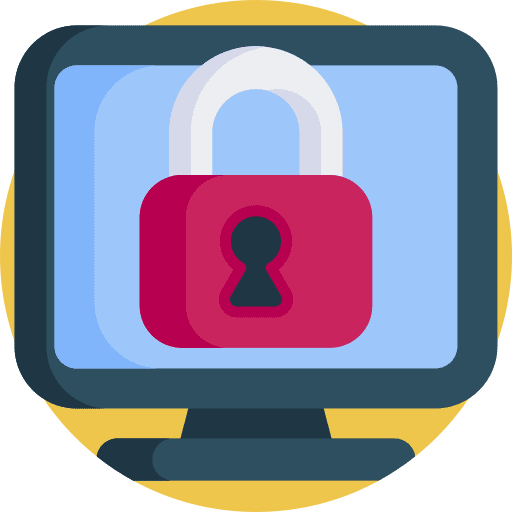 Lock lock monitor technology icon
