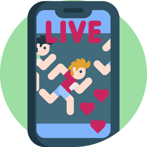 Running smartphone hearts tv program icon