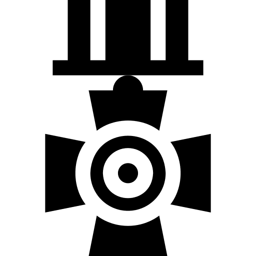 Medal quality cross certification icon