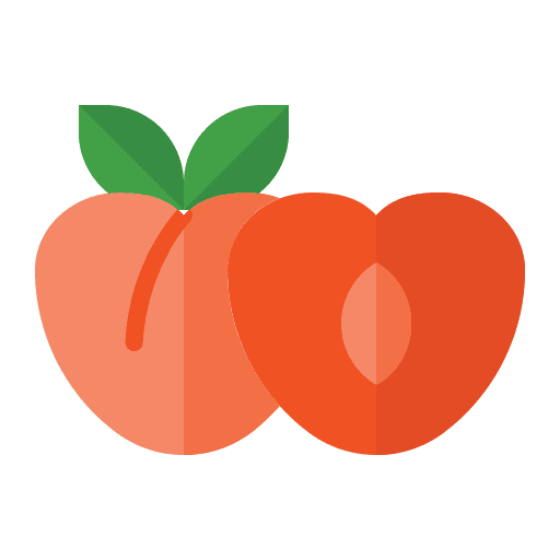 Peach organic food and restaurant vegan icon