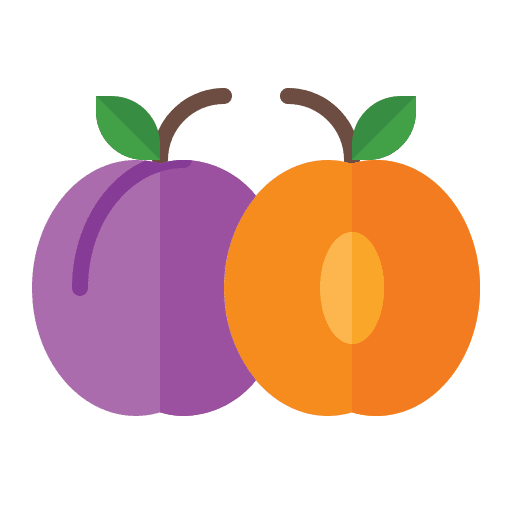 Plum fruit vegetarian food and restaurant icon