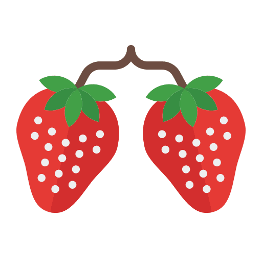 Strawberry vegetarian food and restaurant vegan icon