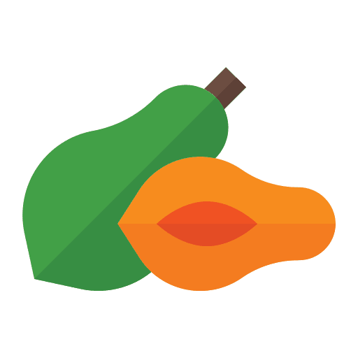 Papaya food and restaurant vegan fruit icon