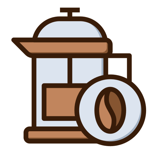 French press machine coffee beverage icon French press machine coffee beverage icon