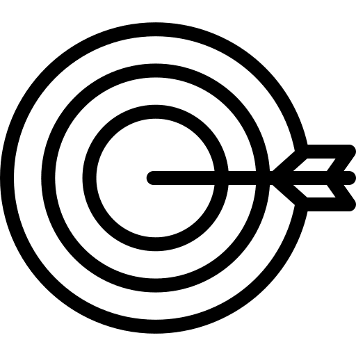 Target sports and competition goals objective icon