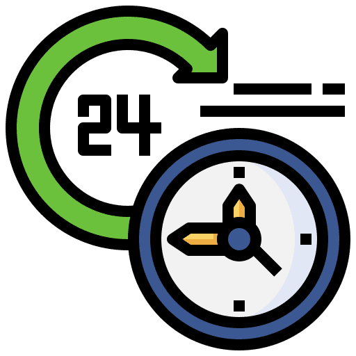 24 hours 24 hours clock time and date icon 24 hours 24 hours clock time and date icon