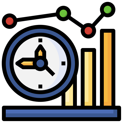 Efficiency efficient work time and date icon