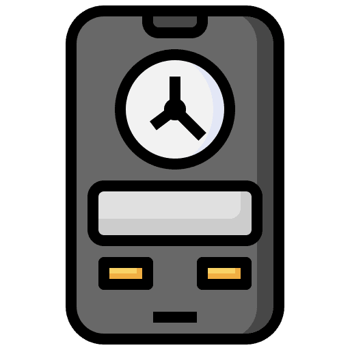Smartphone time and date notification wake up icon Smartphone time and date notification wake up icon