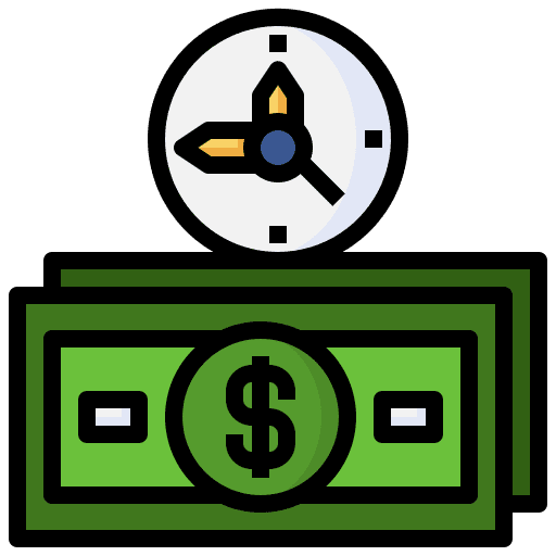 Time is money cash business business and finance icon Time is money cash business business and finance icon