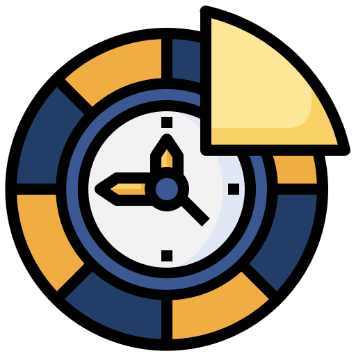 Time planning efficient pie chart time and date icon Time planning efficient pie chart time and date icon