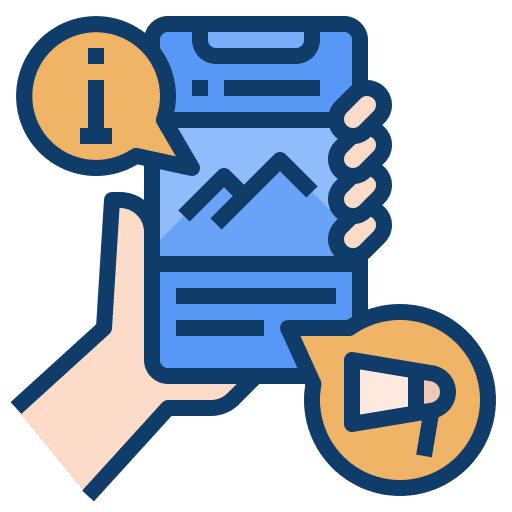 News newsfeed social media smartphone icon