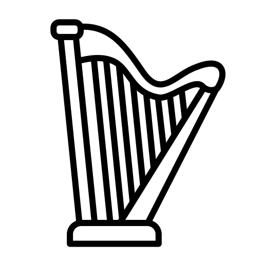 Harp music and multimedia cultures musical instrument icon