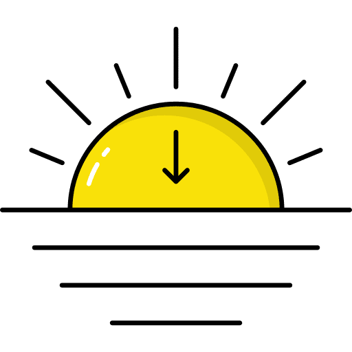 Sunset nature down arrow dusk icon
