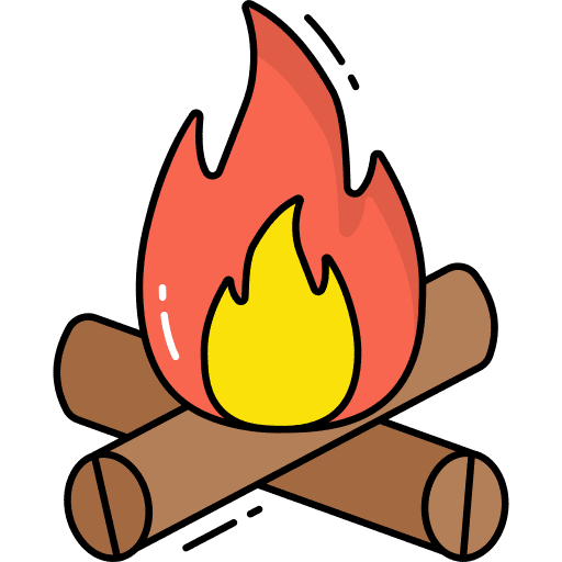 Bonfire trunk camping firewood icon