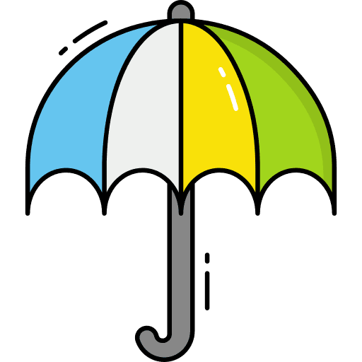 Umbrella sunshade safety protection icon Umbrella sunshade safety protection icon