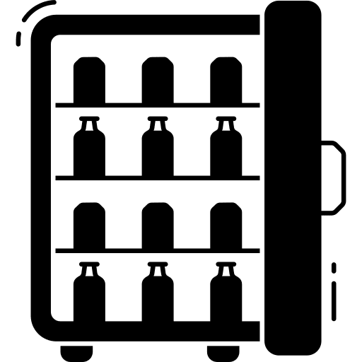 Minibar fridge bottle hotel service icon