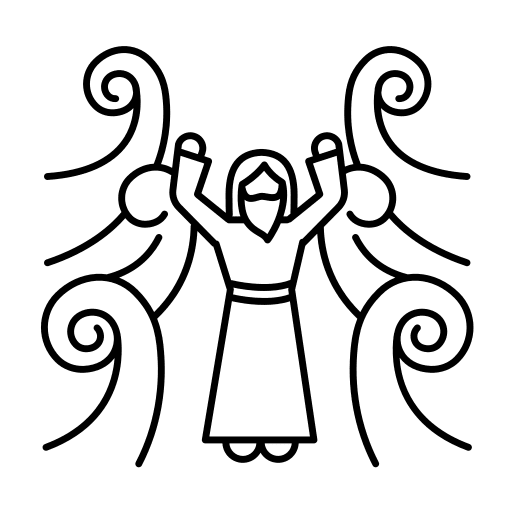 Moses bible division sea icon