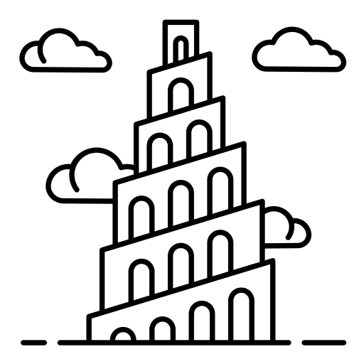 Tower of babel religion narrative story icon