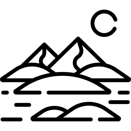 Desert dune travel landscape icon