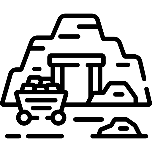 Mine gold cart desert icon