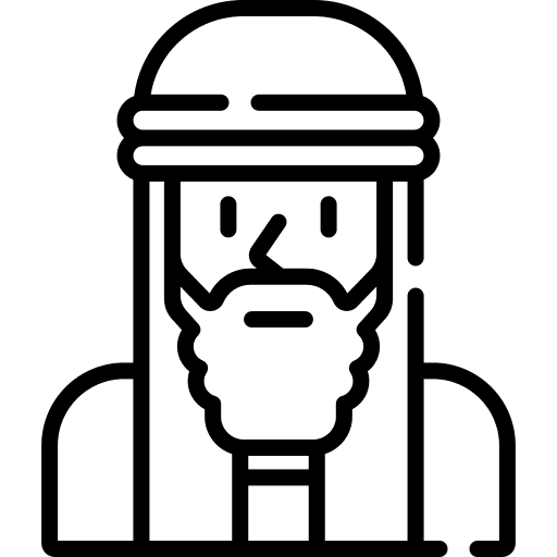 Bedouin man beard desert icon