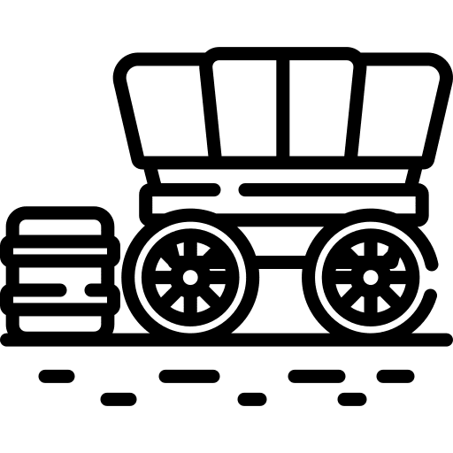 Carriage western caravan trolley icon