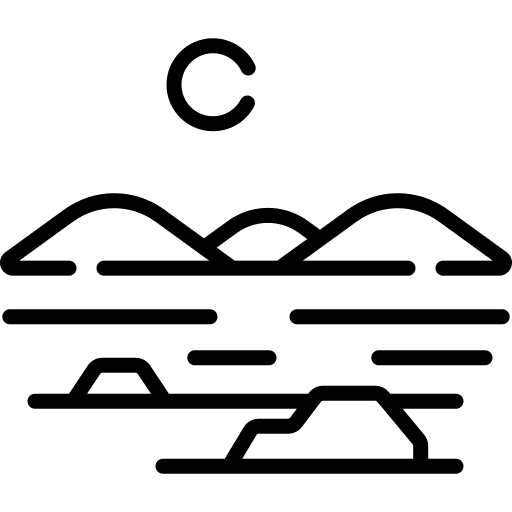 Desert dunes nature dry heat icon