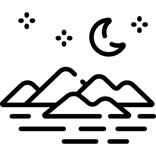 Night dune sand night icon