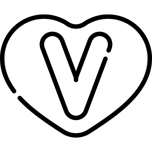Vegan sign love vegan symbol icon
