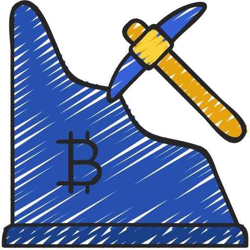 Bitcoin mining pickaxe crypto cryptocurrency icon