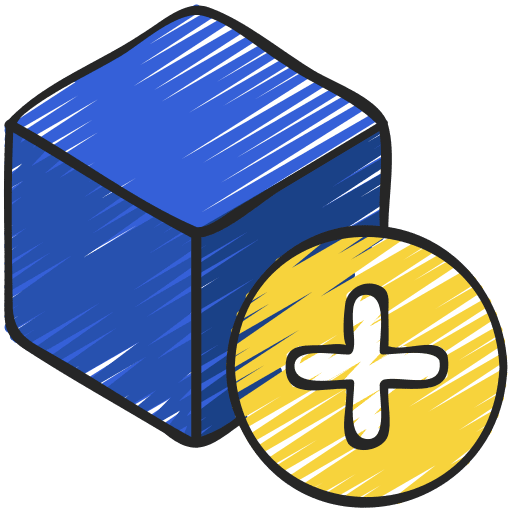 Block geometry cube add icon